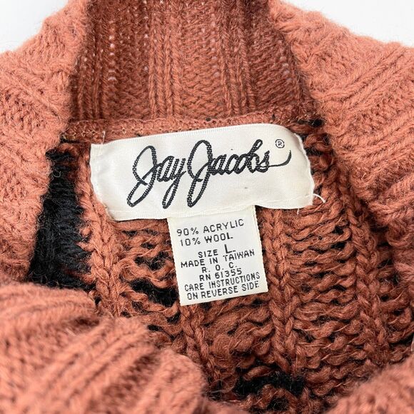 VTG Jay Jacobs Chunky Sweater Womens Large Aztec Southwestern Retro 80s 90s - Picture 7 of 8